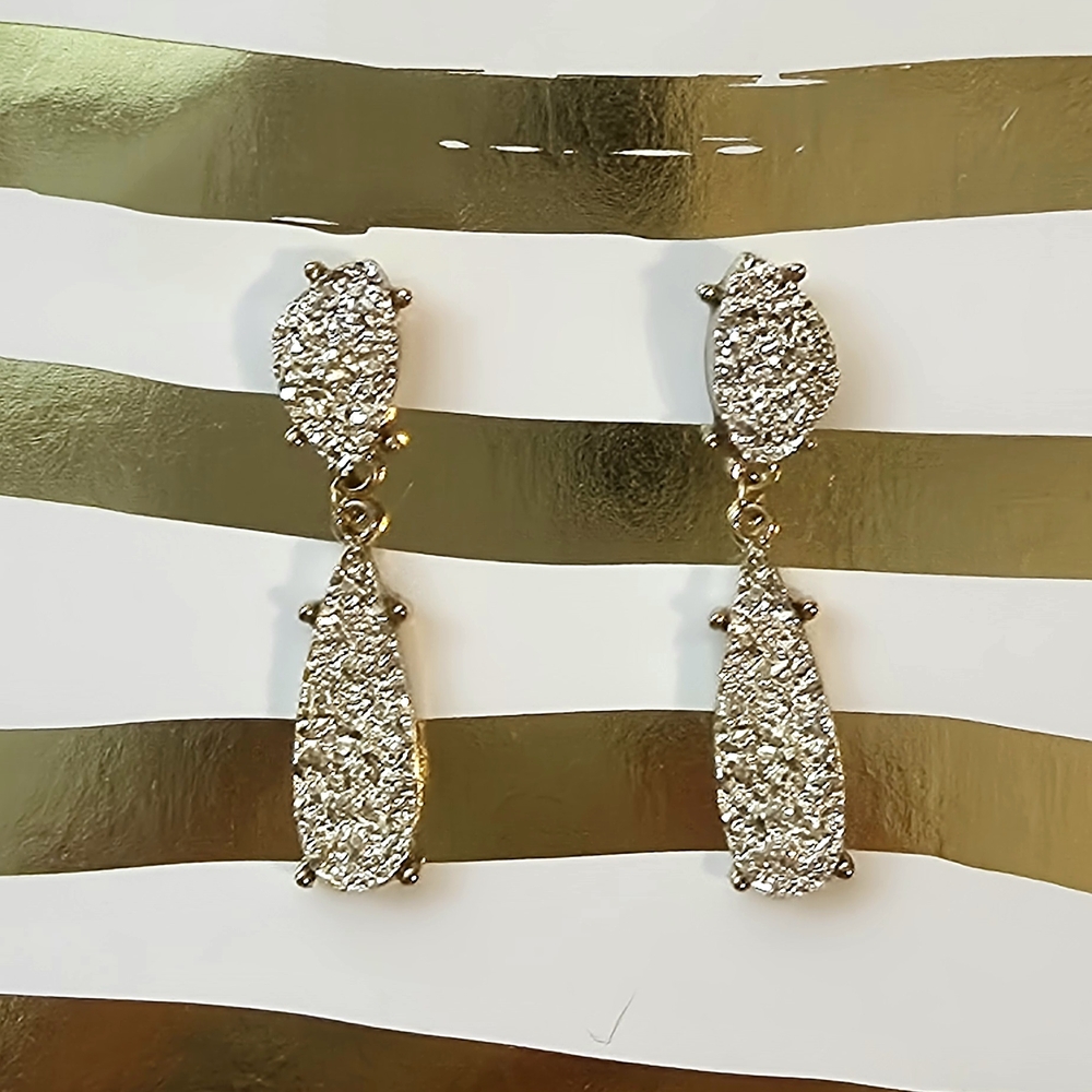 Gold Druzzy Drop Earrings